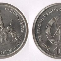 DDR 10 Mark 1972 -A- Mahn- und Gedenkstätte Buchenwald* Stempelglanz
