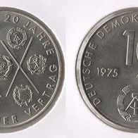 DDR 10 Mark 1975 -A- 20 Jahre Warschauer Vertrag * * Stempelglanz