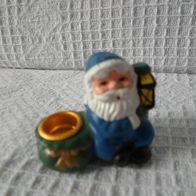 Weihnachtsmann mit Laterne in Blau als Kerzenhalter (M#)
