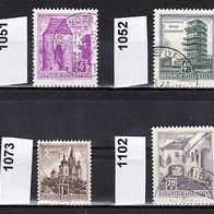 Österreich Mi. Nr. 1050 + 1051 + 1052 + 1053 + 1054 + 1073 + 1102 + 1111 o <