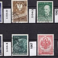 Österreich Mi. Nr. 1056 + 1060 + 1061 + 1062 + 1063 + 1064 + 1067 + 1073 o <