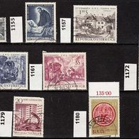 Österreich Mi. Nr. 1153 + 1155 + 1157 + 1158 + 1161 + 1172 + 1179 + 1180 o <