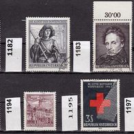 Österreich Mi. Nr. 1181 + 1182 + 1183 + 1191 + 1193 + 1194 + 1195 + 1197 o <