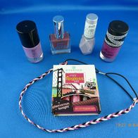 Beauty Set / 4 Nagellacke "Essence" + Essence Mini Lipgloss Set + Kettchen