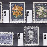 Österreich Mi. Nr. 1210 + 1213 + 1214 + 1215 + 1216 + 1217 o <