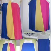 N&P Damen Tunika Bluse Longbluse Gr. M/ L Lila Gelb Blau Weiß Blockstreifen längs