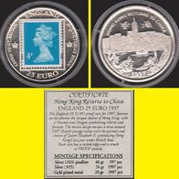 1997 England 25 Euro Probe Rückgabe Hongkong Silber nur 1997 Exemplare