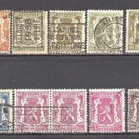 Belgien, Dauerserie ab 1930er Jahre, 13 Briefm., davon 1 Paar, gest.