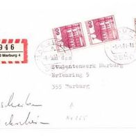 Bedarfspost R-Brief 3550 Marburg 4 Rollenmarke