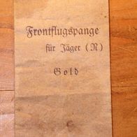 Originale Verleihungstüte Frontflugspange für Jäger (N) in Gold