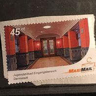 Maxi Mail Marke Jugendstilbad Darmstadt gestempelt auf Papier #F106c