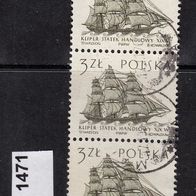 Polen Mi. Nr. 1471 Segelschiffe 3-fach o <