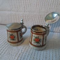 2 kleine Krüge mit Deckel (M#)