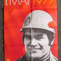 DEWAG Werbung 1977 * DDR Propaganda Plakat 80 x 57 cm * 1. Mai