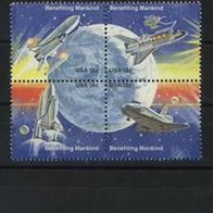 USA 1981 4er Block Raumfahrt Postfrisch