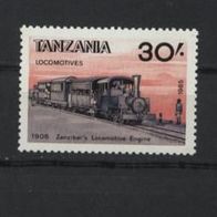 Tansania Postfrisch Mi.285 Lokomotive Höchstwert