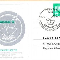 DDR Ganzsache 10 Pfg Sozphilex 1978 gestempelt mit ungarischem Empfänger