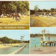 ALT ! DDR Ansichtskarte Dessau Strandbad u Zeltplatz Adria