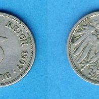 Kaiserreich 5 Pfennig 1907 E