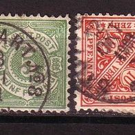 Lot 4 sehr alter Briefmarken (Altdeutschland – Würtemberg) alle gestempelt
