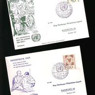 FDCs 310a sowie 311a, Die Interposta ruft die Jugend der Welt! Offizieller FDC