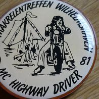Makrelentreffen Wilhelmshaven 1981 MC Highway Driver Motorradtreffen-Abzeichen