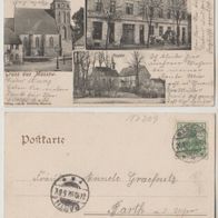 Massow Amt Röbel 1902 Post, Hospital und Kirche Ansichtskarte