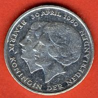 Niederlande 1 Gulden 1980 Thronbesteigung von Königin Beatrix