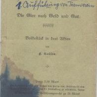 Rollenheft " Bettelstudent und Millionör" von F. Kaiser