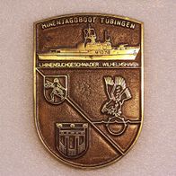 Messing-Plakette - " Minenjagdboot Tübingen - M 1074 - 4. Minensuchgeschwander..."
