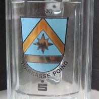 Glaskrug - Bierkrug - Bierglas - 0,5 l - Sparkasse Poing - Wappen