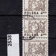 Polen Mi. Nr. 2538 - 3fach senkrecht - Holzschnitte o <