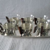 6 Teetassen aus Glas mit Tablett (M#)