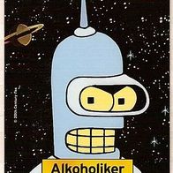 Postkarte aus der Kultserie Die Simpsons: Alkoholiker !