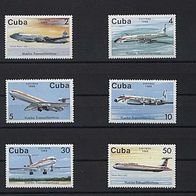 Kuba Flugzeuge Mi.3184 - 3189 kompl. Satz Postfrisch