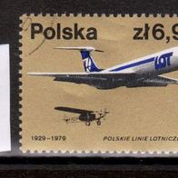 Polen Mi. Nr. 2602 - 50 J. Fluggesellschaft "LOT" o <