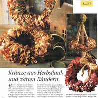 Kränze aus Herbstlaub und zarten Bändern (Deko-K) - Infokarte über