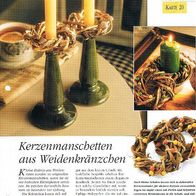 Kerzenmanschetten aus Weidenkränzchen (Deko-K) - Infokarte über