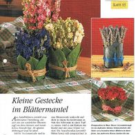 Kleine Gestecke im Blättermantel (Deko-K) - Infokarte über