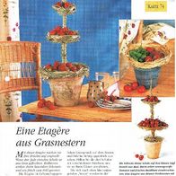 Eine Etagère aus Grasnestern (Deko-K) - Infokarte über