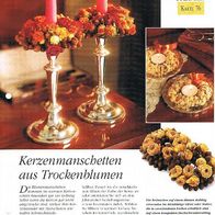 Kerzenmanschetten aus Trockenblumen (Deko-K) - Infokarte über