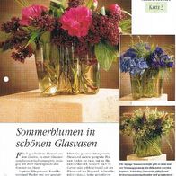 Sommerblumen in schönen Glasvasen (Deko-K) - Infokarte über