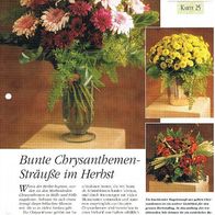 Bunte Chrysanthemensträuße im Herbst (Deko-K) - Infokarte über