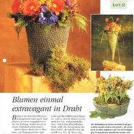 Blumen einmal extravagant in Draht (Deko-K) - Infokarte über