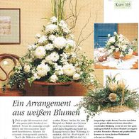 Ein Arrangement aus weißen Blumen (Deko-K) - Infokarte über