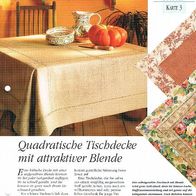 Quadratische Tischdecke mit attraktiver Blende (Deko-K) - Infokarte über