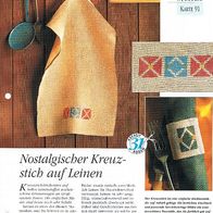 Nostalgischer Kreuzstich auf Leinen (Deko-K) - Infokarte über