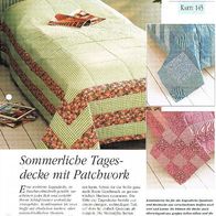 Sommerliche Tagesdecke mit Patchwork (Deko-K) - Infokarte über