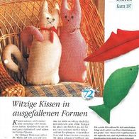 Witzige Kissen in ausgefallenen Formen (Deko-K) - Infokarte über