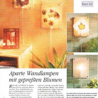 Aparte Wandlampen mit gepreßten Blumen (Deko-K) - Infokarte über